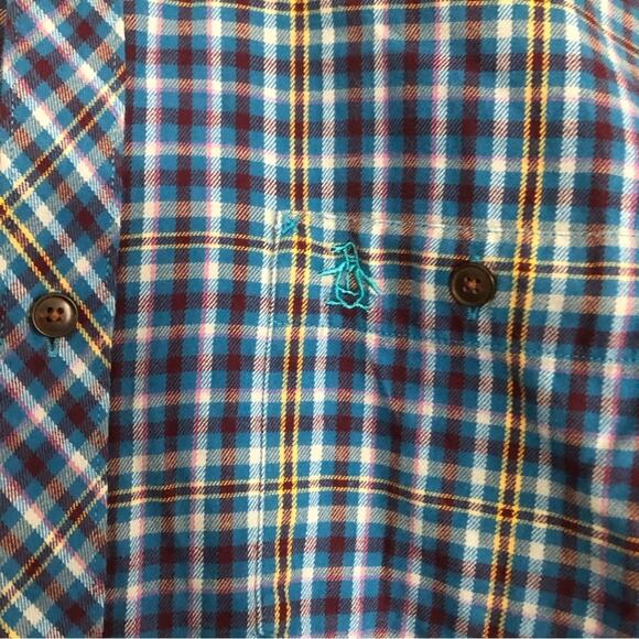 Original Penguin by Munsingwear Plaid Casual Brushed Cotton Button Down Shirt - Picture 3 of 4